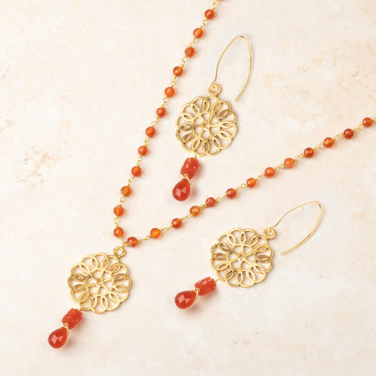 23.5mm Brushed Filigree Flower Charm Set of 2 pieces - Atlanta Findings