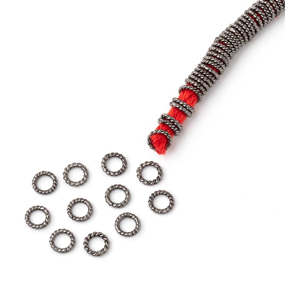 6mm Twisted Jump Ring 8 inch Strand 170 pieces - AtlantaFindingsCompany.com
