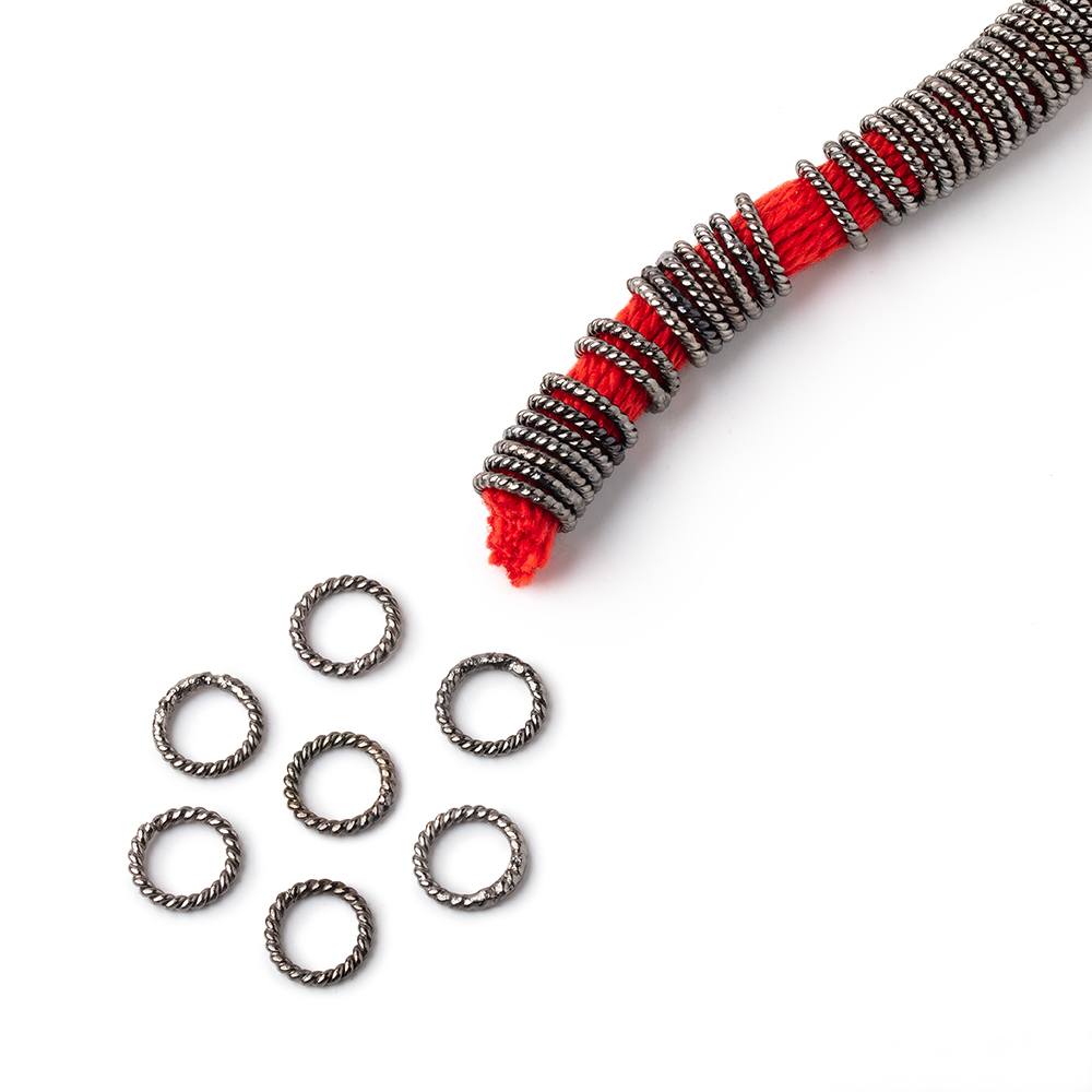 8mm Twisted Jump Ring 8 inch Strand 155 pieces - AtlantaFindingsCompany.com