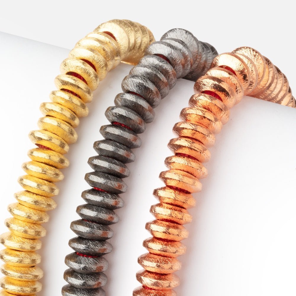 10mm Brushed Large Hole Disc Beads - AtlantaFindingsCompany