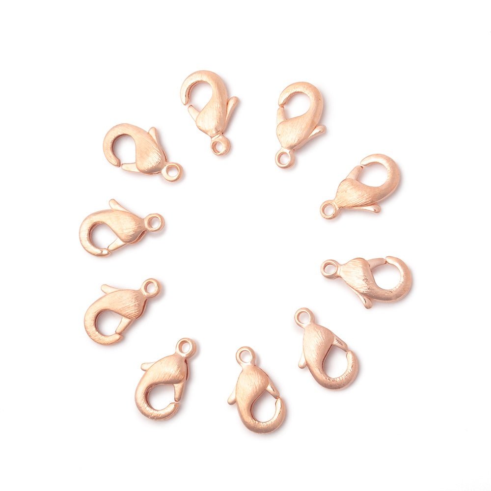 10mm Brushed Lobster Clasps - Set of 10 - AtlantaFindingsCompany