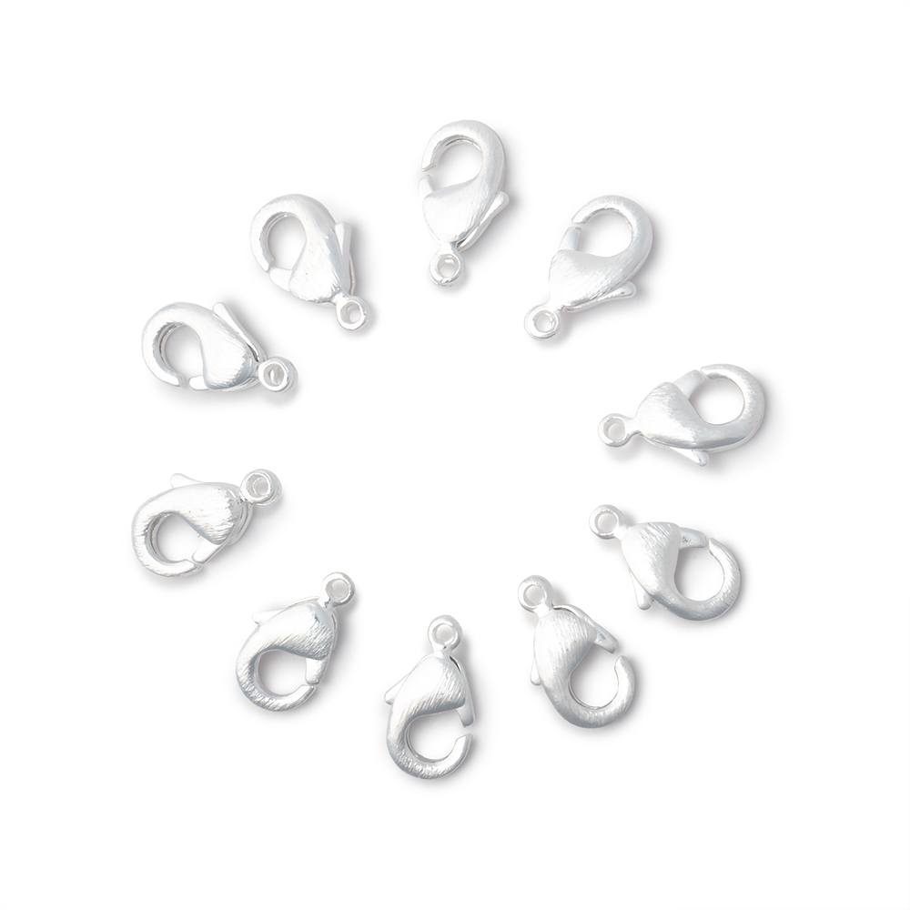 10mm Brushed Lobster Clasps - Set of 10 - AtlantaFindingsCompany