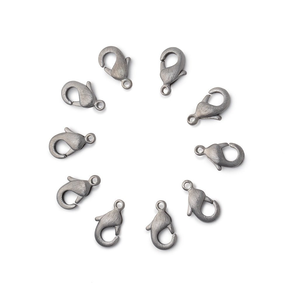 10mm Brushed Lobster Clasps - Set of 10 - AtlantaFindingsCompany