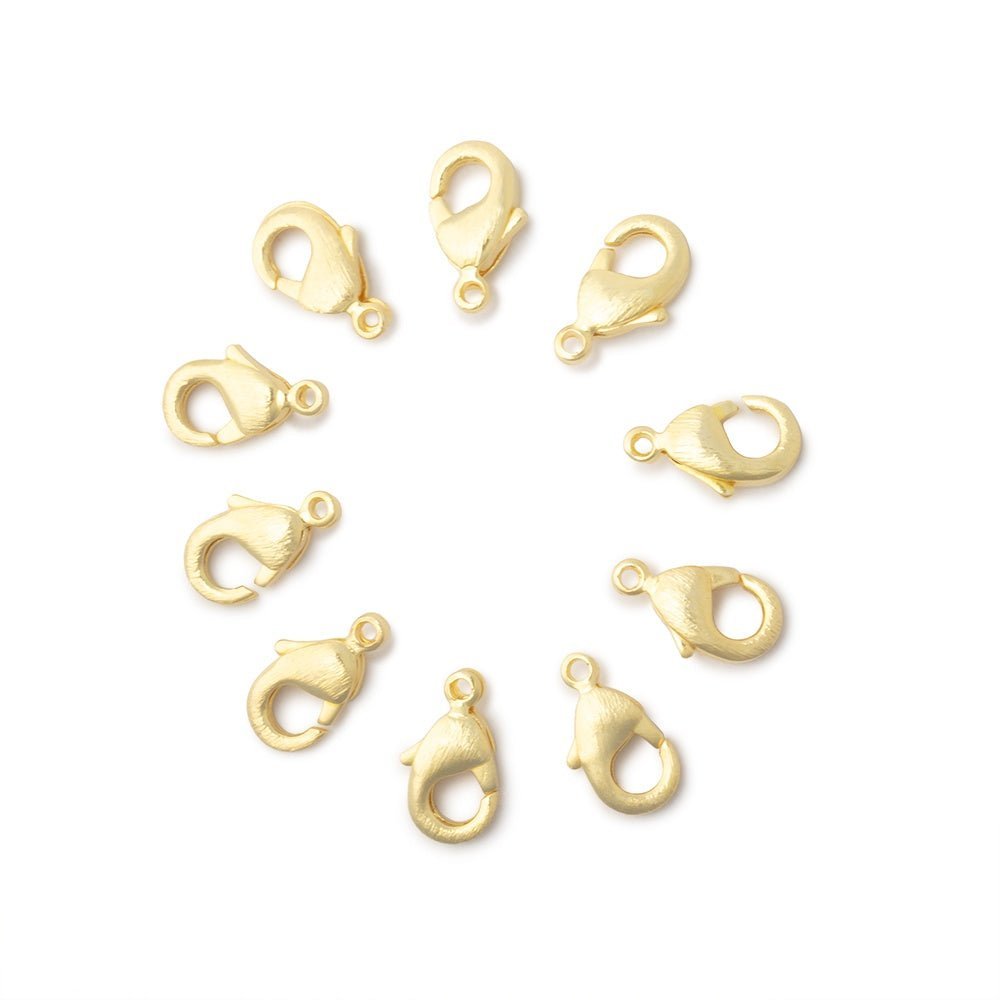 10mm Brushed Lobster Clasps - Set of 10 - AtlantaFindingsCompany