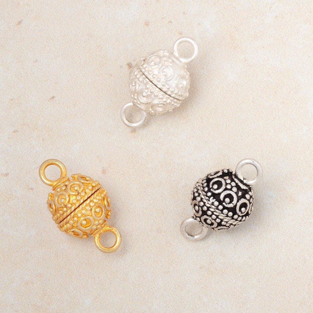 10mm Circle & Dot Magnetic Clasps - High - Quality Plated Jewelry Findings (1 Piece) - AtlantaFindingsCompany