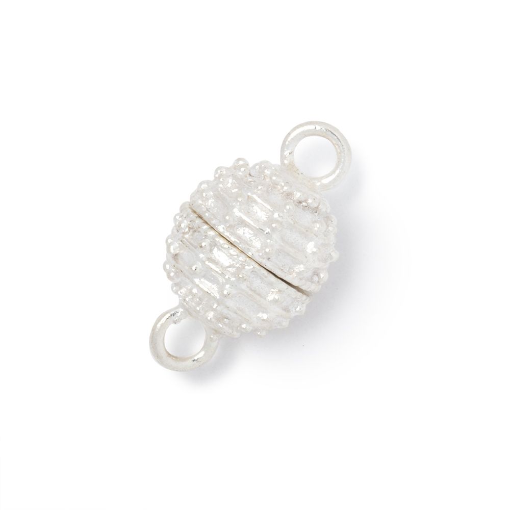 10mm Miligrain Beehive Design Magnetic Clasp - Strong Plated Closure for Jewelry Making (1 Piece) - AtlantaFindingsCompany