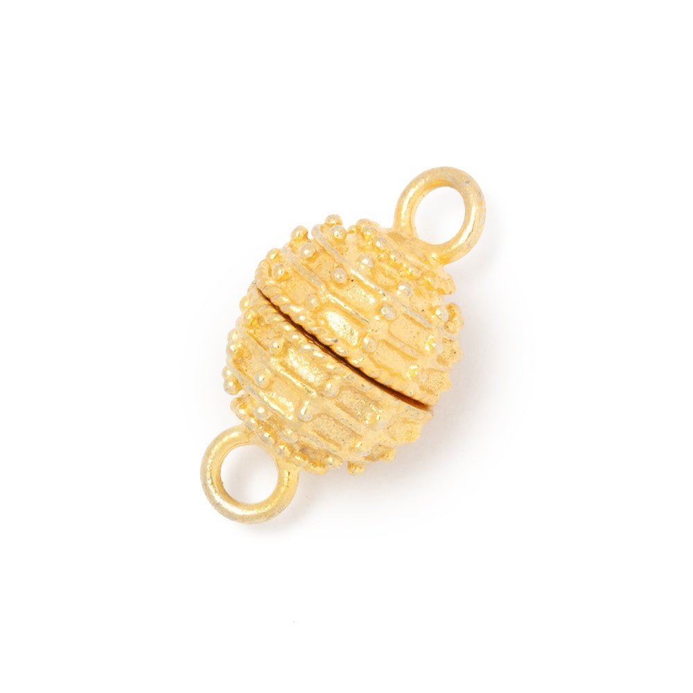 10mm Miligrain Beehive Design Magnetic Clasp - Strong Plated Closure for Jewelry Making (1 Piece) - AtlantaFindingsCompany