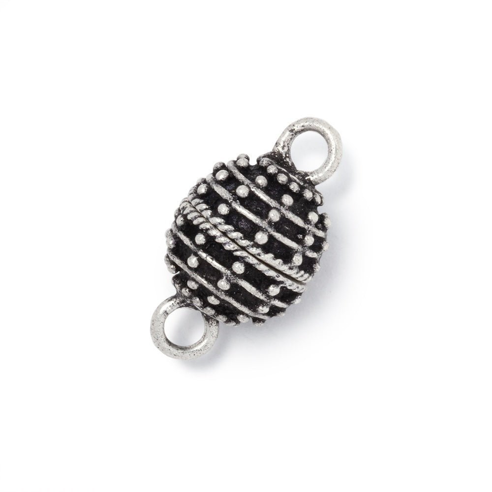 10mm Miligrain Beehive Design Magnetic Clasp - Strong Plated Closure for Jewelry Making (1 Piece) - AtlantaFindingsCompany
