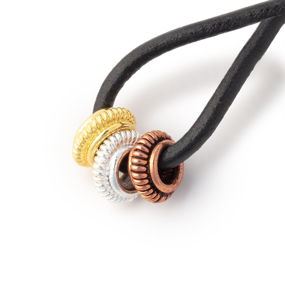 10mm Pinwheel Spacer Beads - Large Hole (Set of 10) - AtlantaFindingsCompany