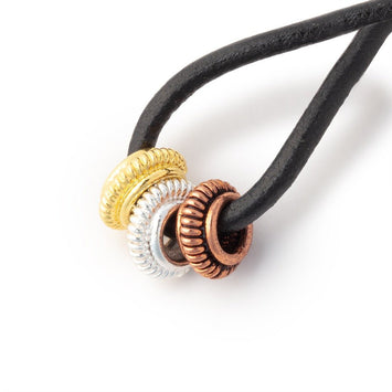 10mm Pinwheel Spacer Beads - Large Hole (Set of 10) - AtlantaFindingsCompany