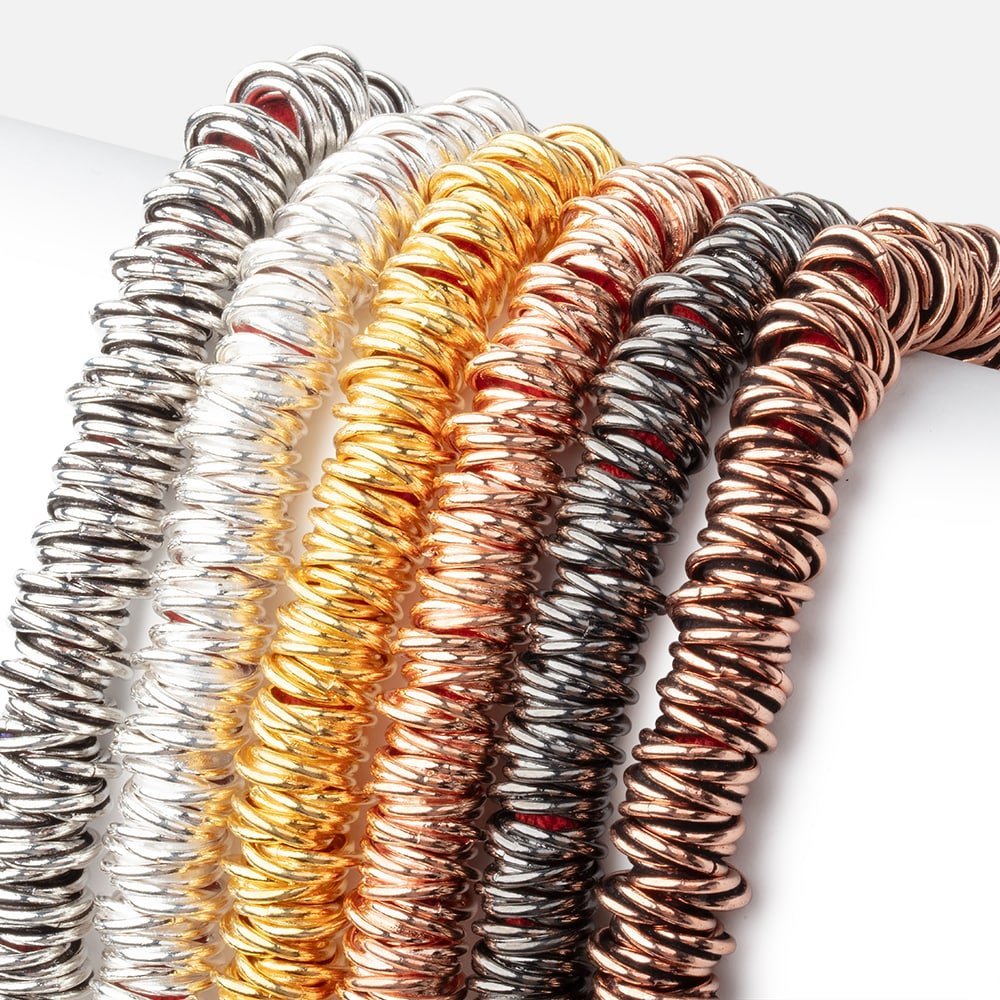 8" Strand of 10mm Plain Mobius Spacer Beads (5mm Hole) - AtlantaFindingsCompany