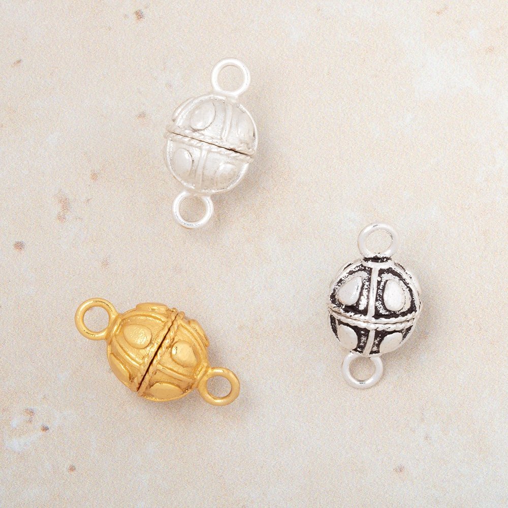 10mm Pear Design Magnetic Jewelry Clasp - Plated Finding (1 Piece) - AtlantaFindingsCompany