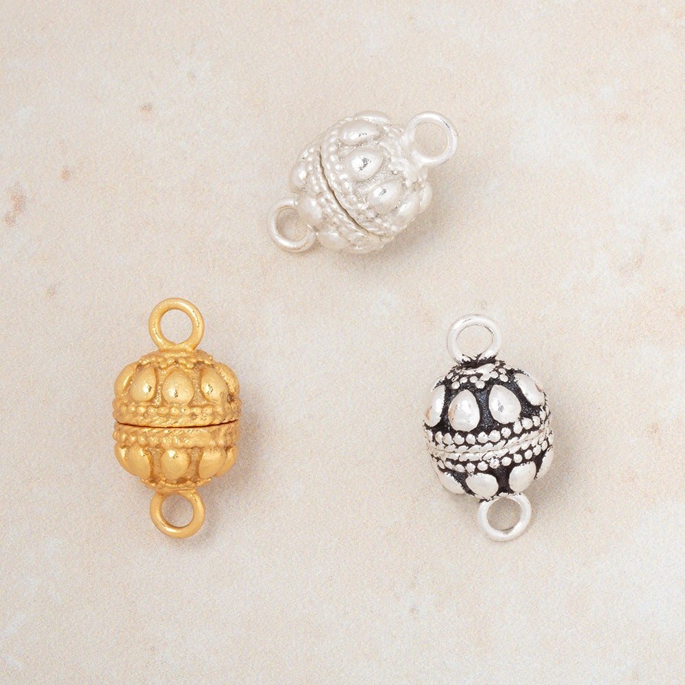 10mm Plain Tear Drop Magnetic Clasp - Plated Jewelry Finding (1 Piece) - AtlantaFindingsCompany