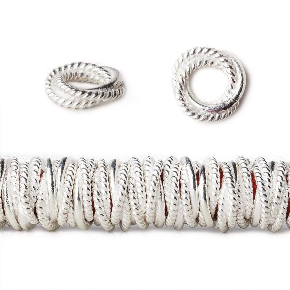10mm Plain and Twisted Mobius Spacer Beads - 8" Strand (82 Beads) - AtlantaFindingsCompany