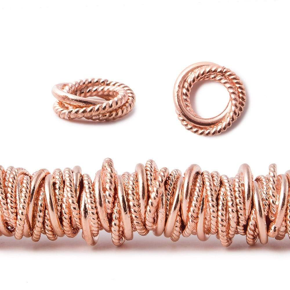 10mm Plain and Twisted Mobius Spacer Beads - 8" Strand (82 Beads) - AtlantaFindingsCompany
