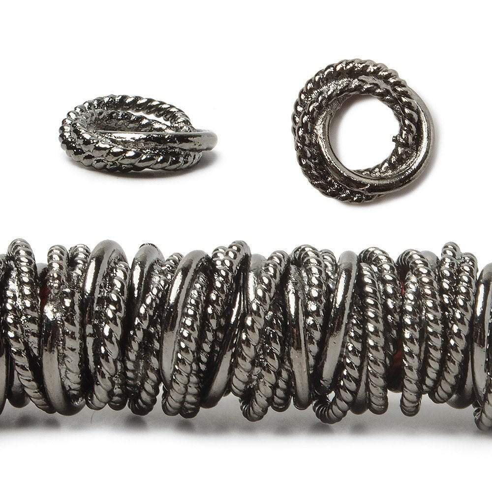 10mm Plain and Twisted Mobius Spacer Beads - 8" Strand (82 Beads) - AtlantaFindingsCompany