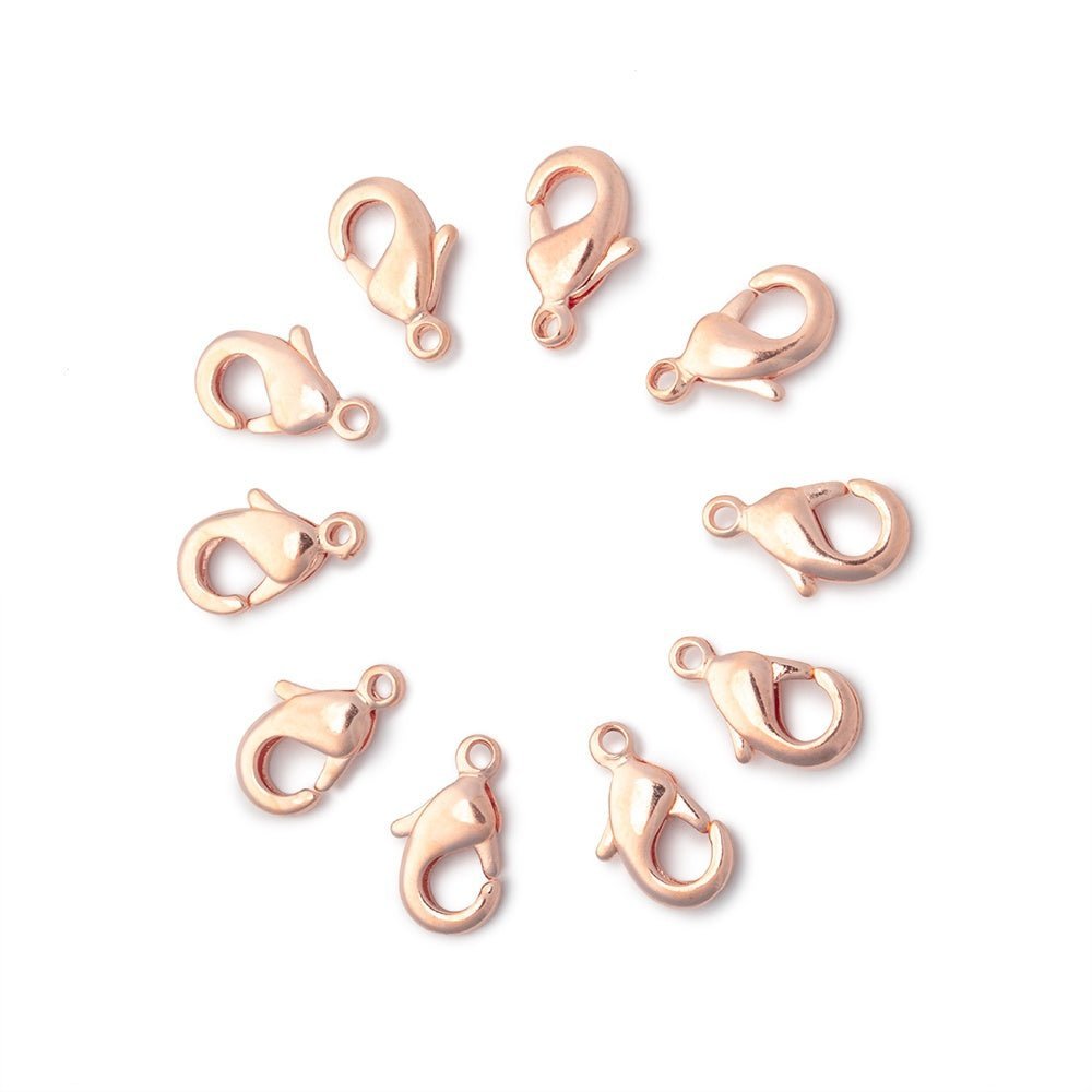 10mm Shiny Lobster Clasps - 10 Piece Set - AtlantaFindingsCompany