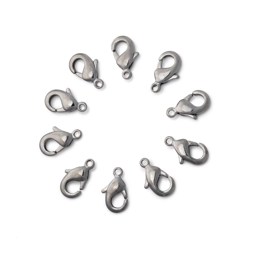 10mm Shiny Lobster Clasps - 10 Piece Set - AtlantaFindingsCompany
