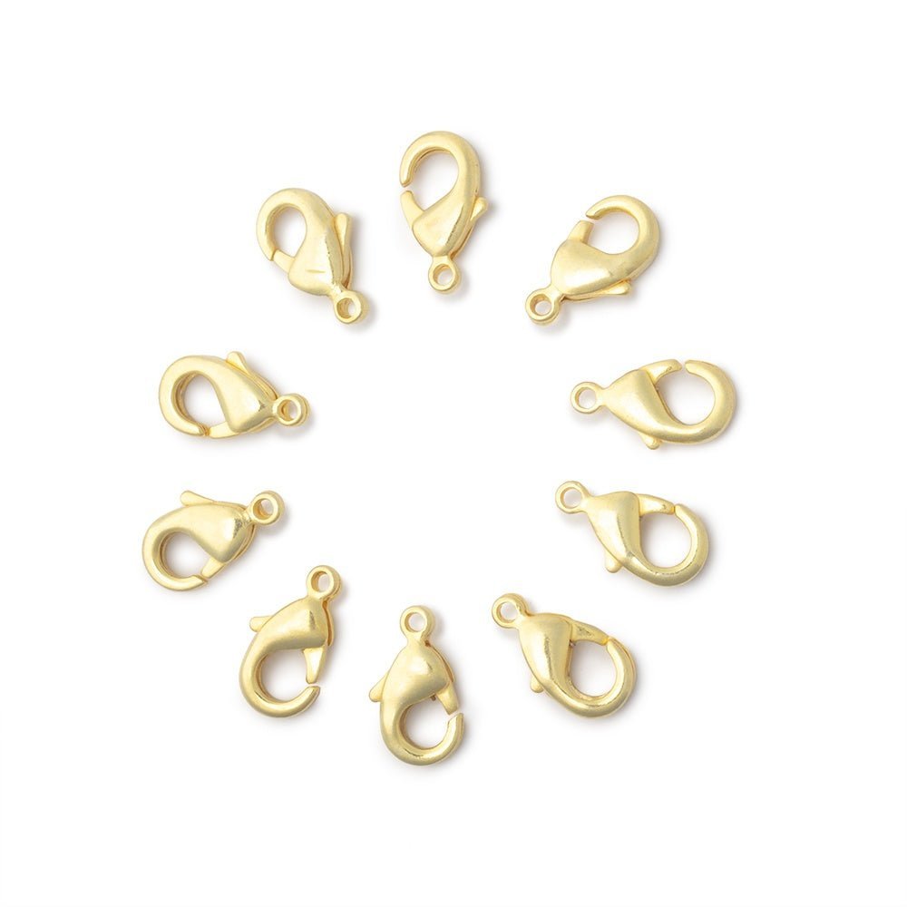 10mm Shiny Lobster Clasps - 10 Piece Set - AtlantaFindingsCompany