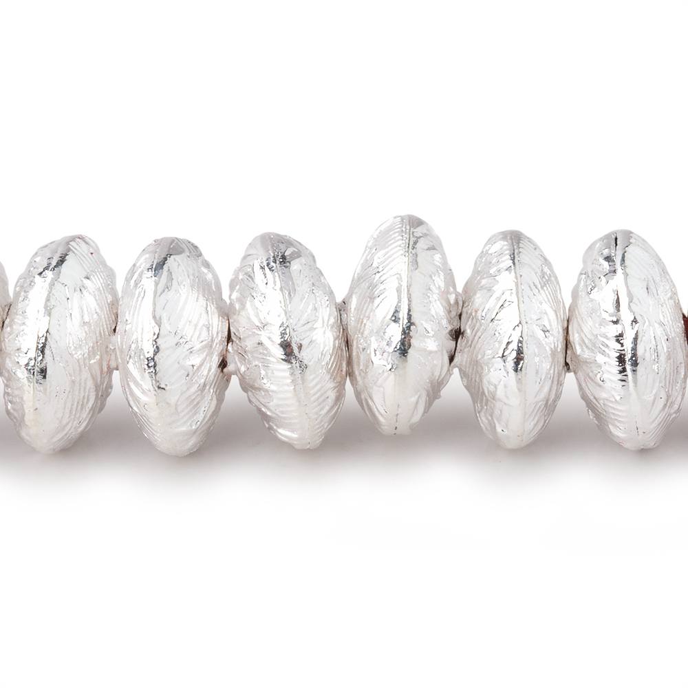 10mm Sterling Silver plated Copper Disc Beads 8 inch 40 pieces - AtlantaFindingsCompany