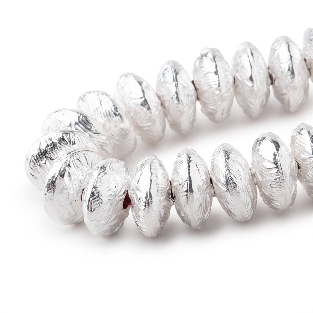 10mm Sterling Silver plated Copper Disc Beads 8 inch 40 pieces - AtlantaFindingsCompany