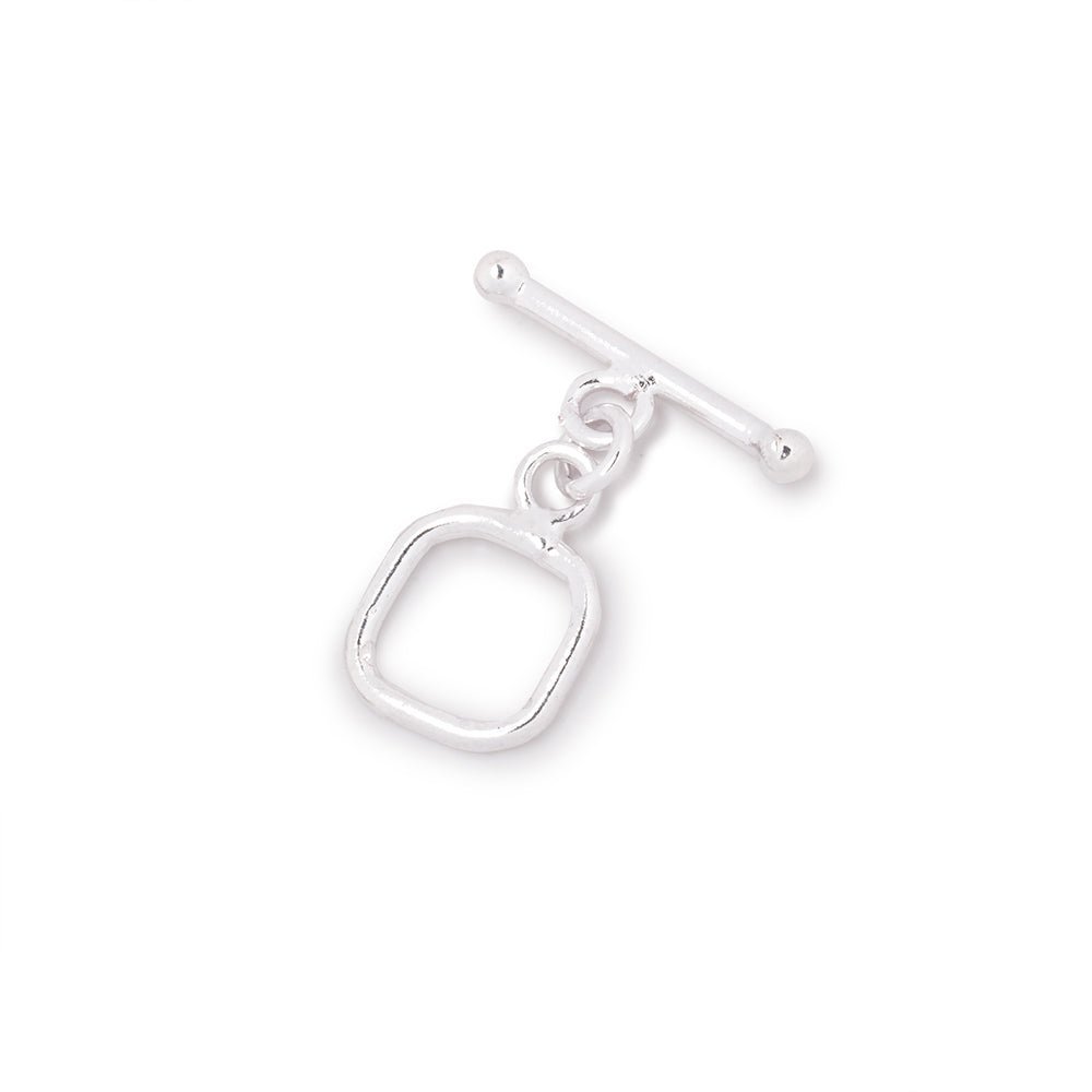 Sterling Silver 10mm Rounded Square Toggle Clasp - 1 Piece - AtlantaFindingsCompany