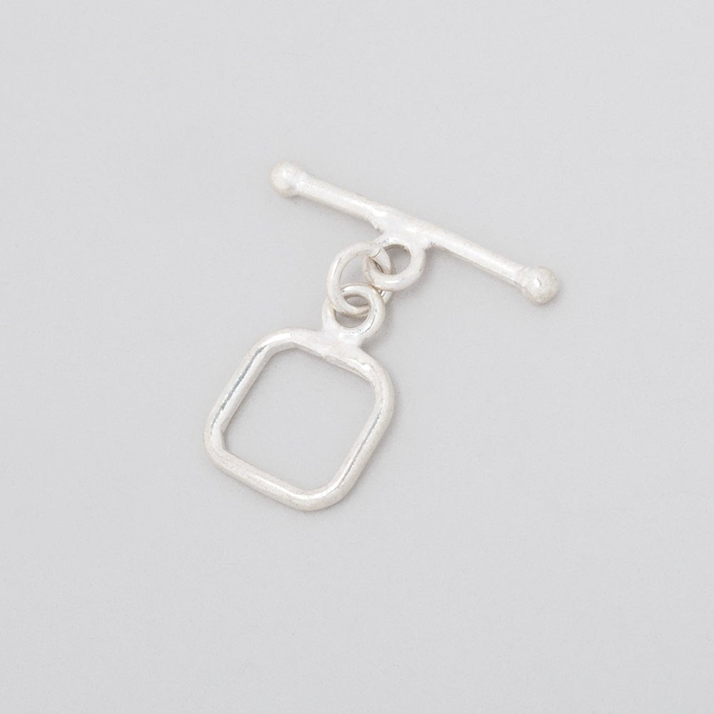 10mm Sterling Silver Toggle Clasp with Rounded Square Design - 1 Piece - AtlantaFindingsCompany
