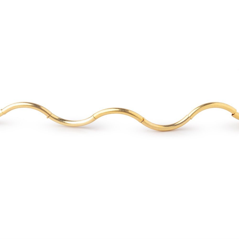 22kt Gold Plated Copper Curved Tube Beads - 10mm x 1mm, 20 pcs - AtlantaFindingsCompany