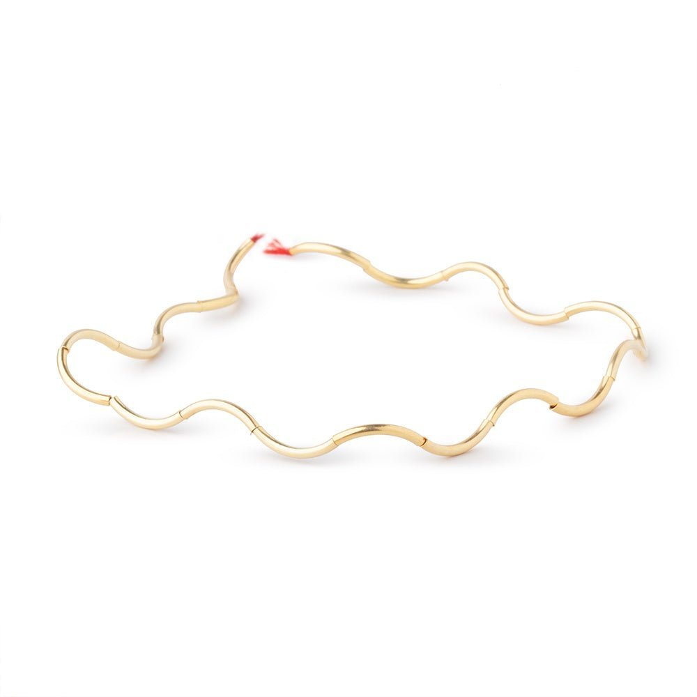 22kt Gold Plated Copper Curved Tube Beads - 10mm x 1mm, 20 pcs - AtlantaFindingsCompany