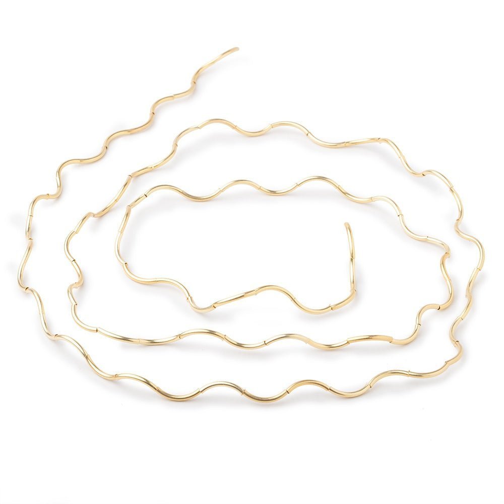 10mm x 1mm Curved Tube Beads - 32 Inch Strand (Approx. 80 Pieces) - AtlantaFindingsCompany