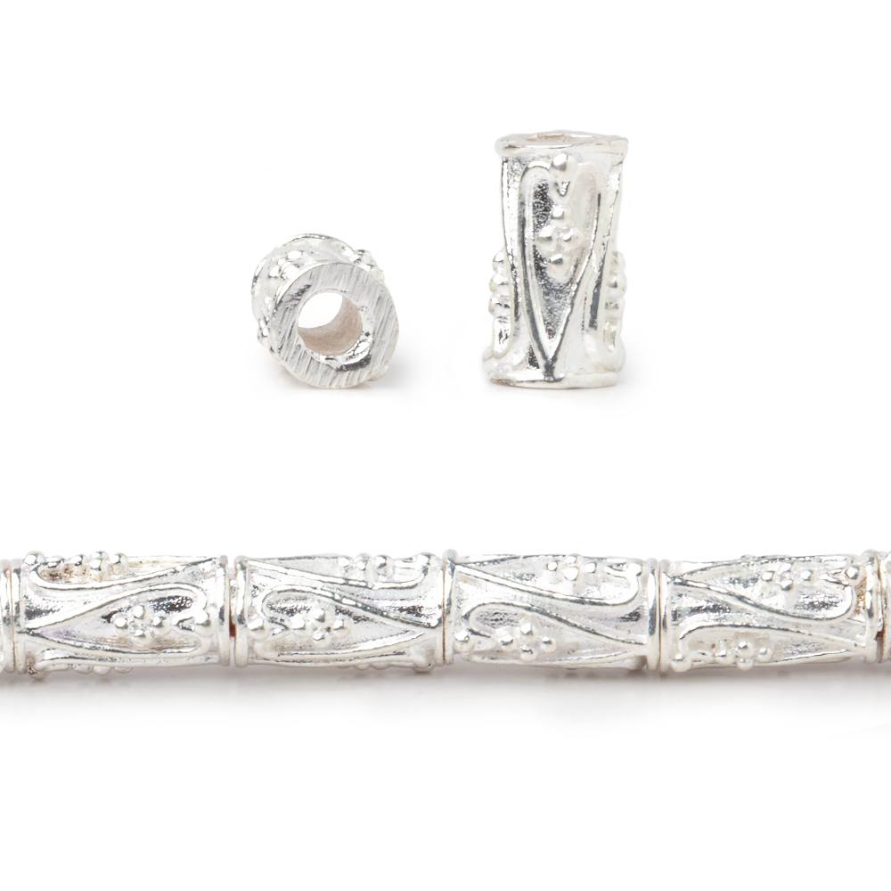 10x5mm Heart Design Miligrain Tube Beads - 8" Strand (Approx. 21 pcs) - AtlantaFindingsCompany