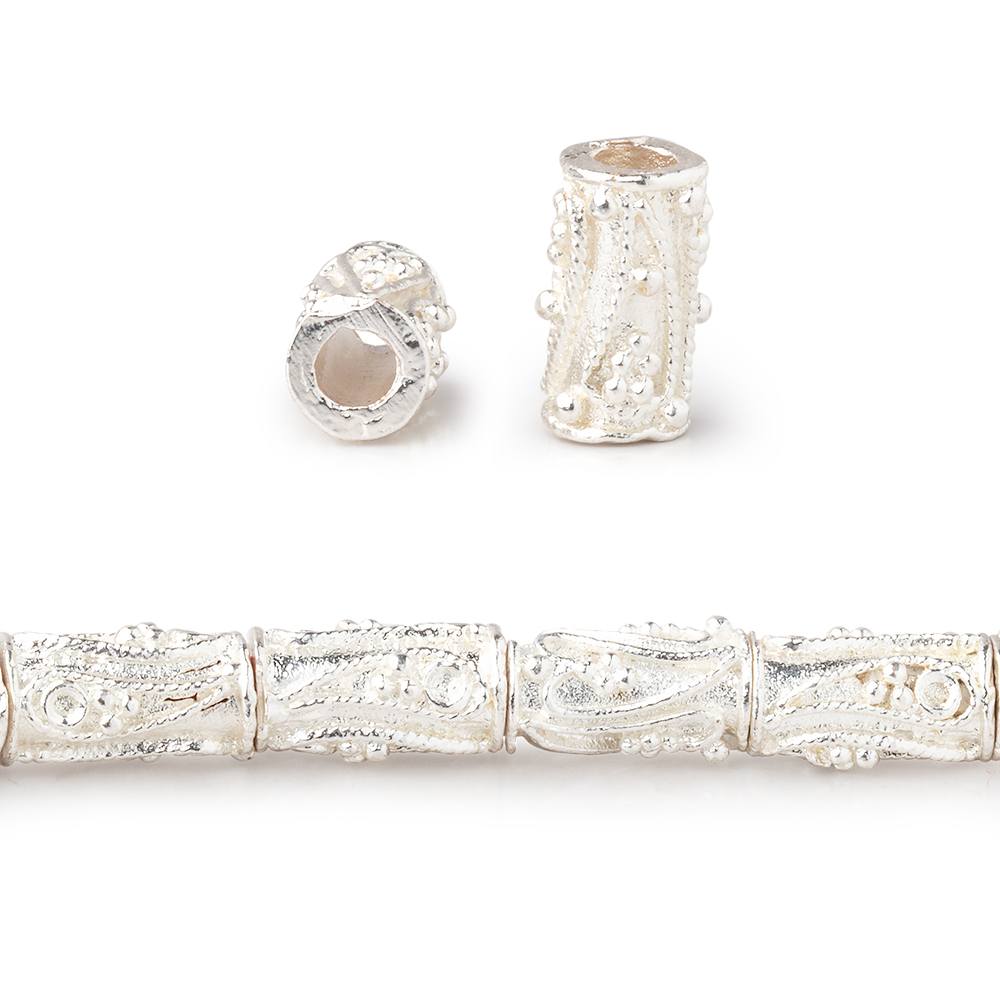 10x5mm Paisley Design Milgrain Tube Beads - 8 Inch Strand (Approx. 20 Pieces) - AtlantaFindingsCompany