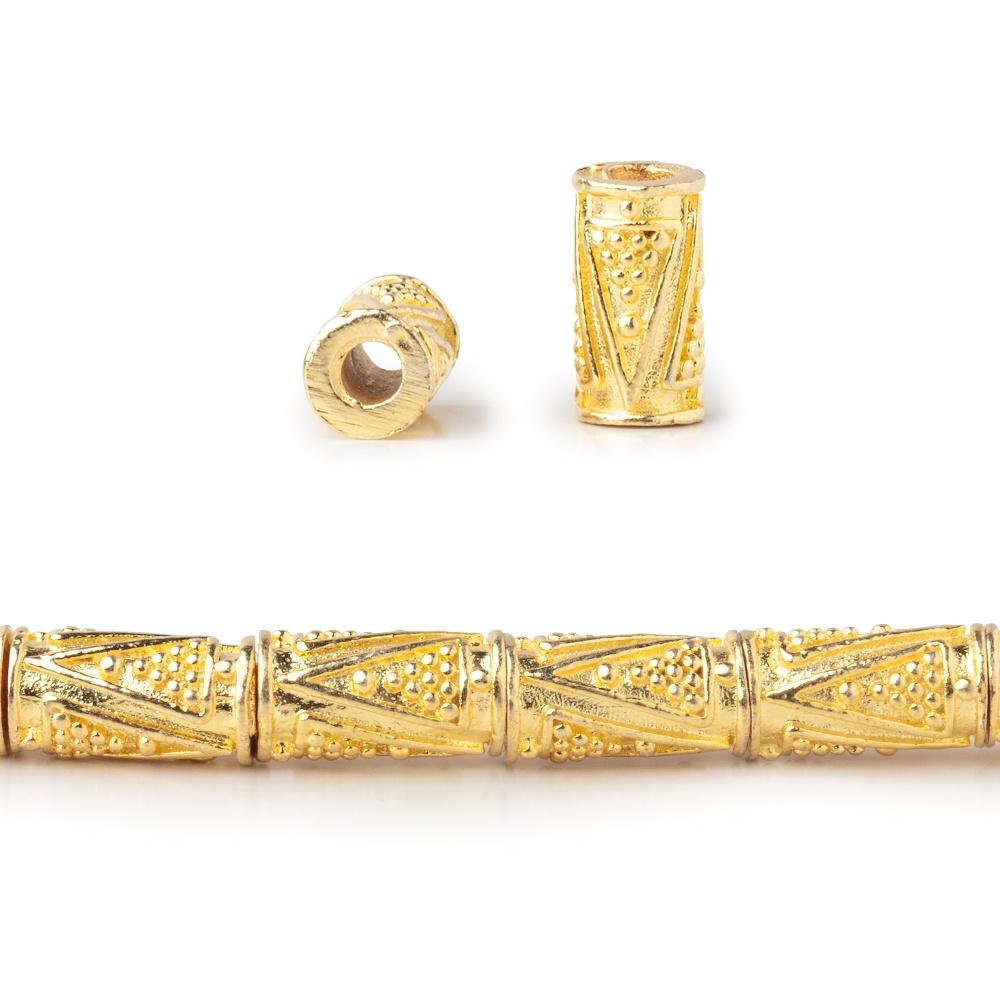 10x5mm Triangle Design Tube Beads - 8" Strand, 21 Pcs - AtlantaFindingsCompany