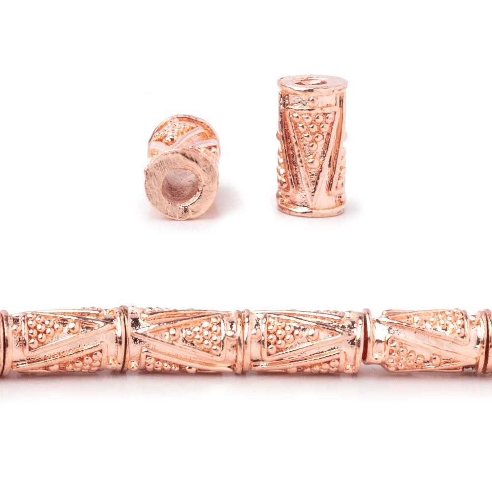 10x5mm Triangle Design Tube Beads - 8" Strand, 21 Pcs - AtlantaFindingsCompany