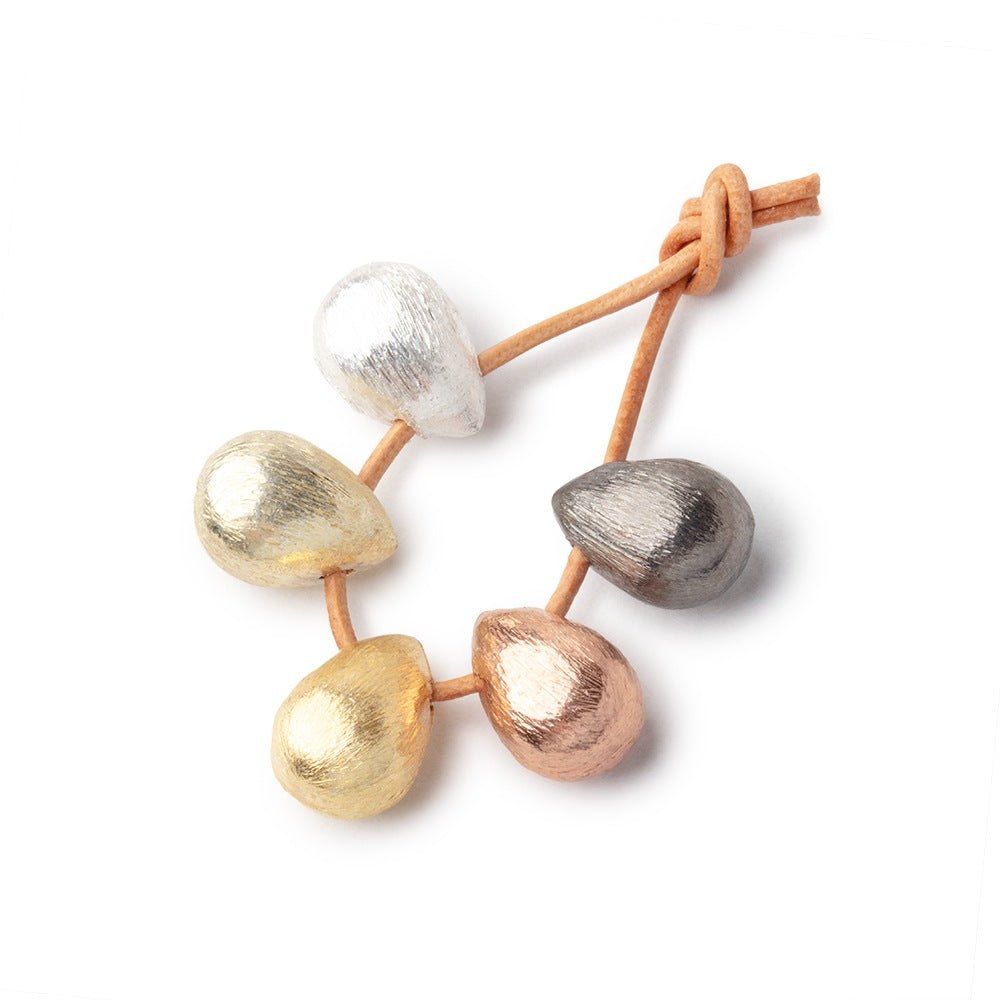 10x7mm Brushed Tear Drop Set of 6 Beads - Atlanta Findings
