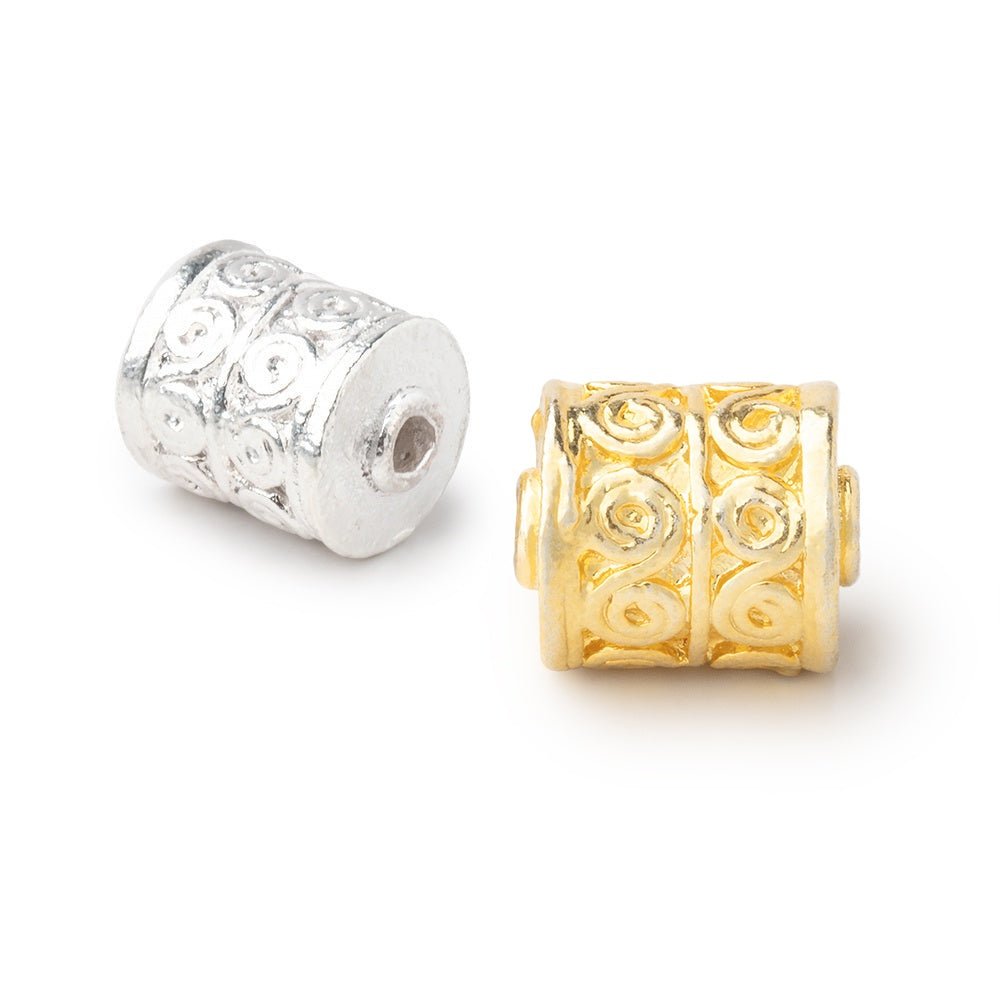 10x8mm Wave Scroll Design Tube Beads Set of 2 - Atlanta Findings