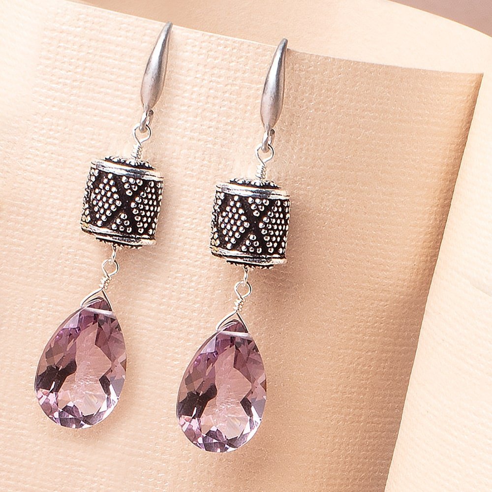 Set of 4: 10x9mm Antiqued Silver Plated Copper Miligrain Tube Beads - AtlantaFindingsCompany