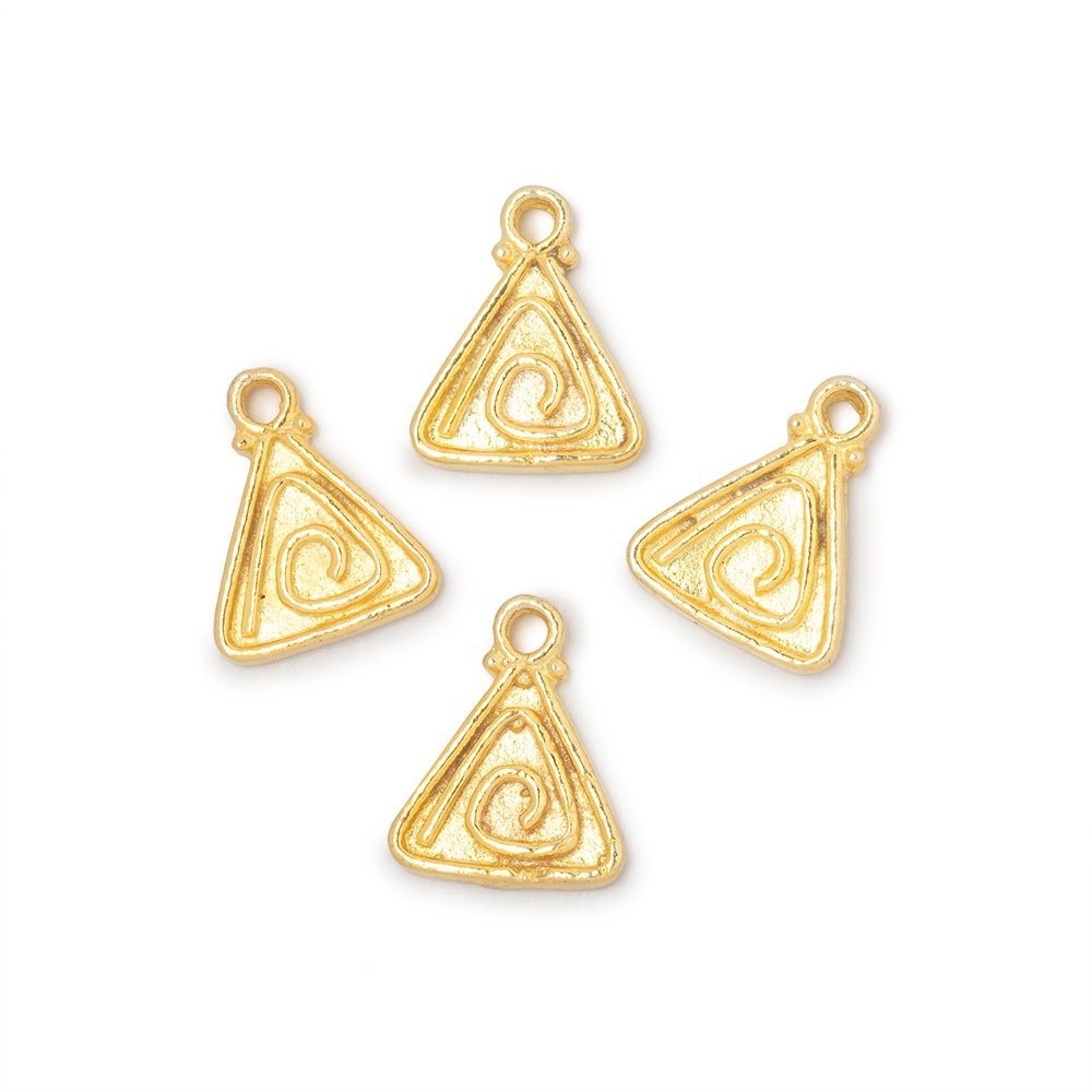11mm Swirl Triangle Pendant Charm Set of 4 pieces - AtlantaFindingsCompany