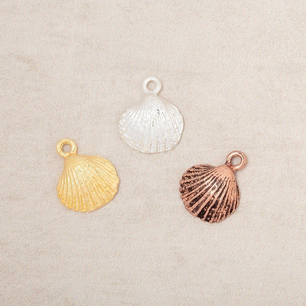 11mm Seashell Pendant Charm Set of 4 pieces - AtlantaFindingsCompany