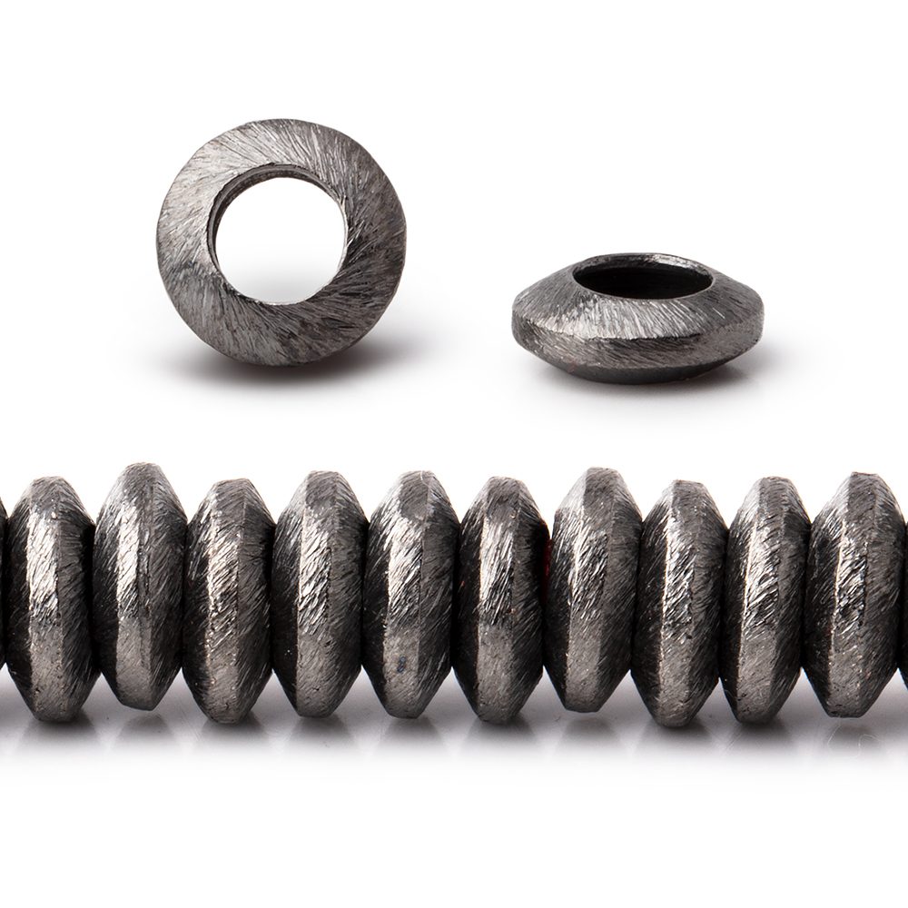 10mm Brushed Large Hole Disc Beads - AtlantaFindingsCompany