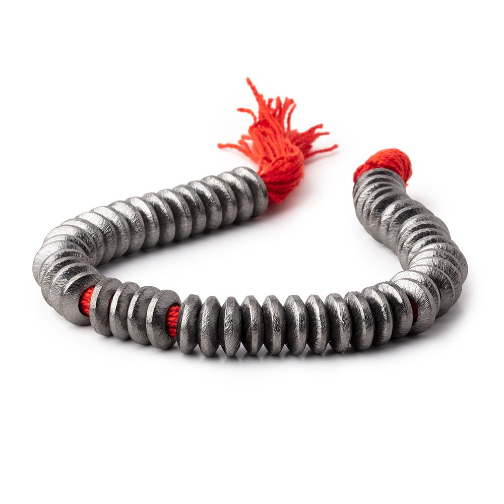 12mm Black Gold plated Brushed Disc 8 inch 48 Large Hole Beads - AtlantaFindingsCompany