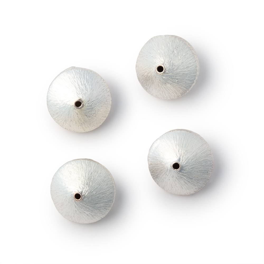 Set of 4 Brushed Disc Beads (12mm) - AtlantaFindingsCompany