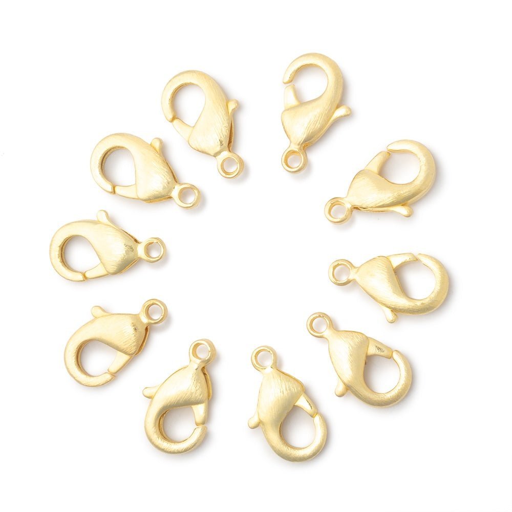 12mm Brushed Lobster Clasps - Set of 10 - AtlantaFindingsCompany