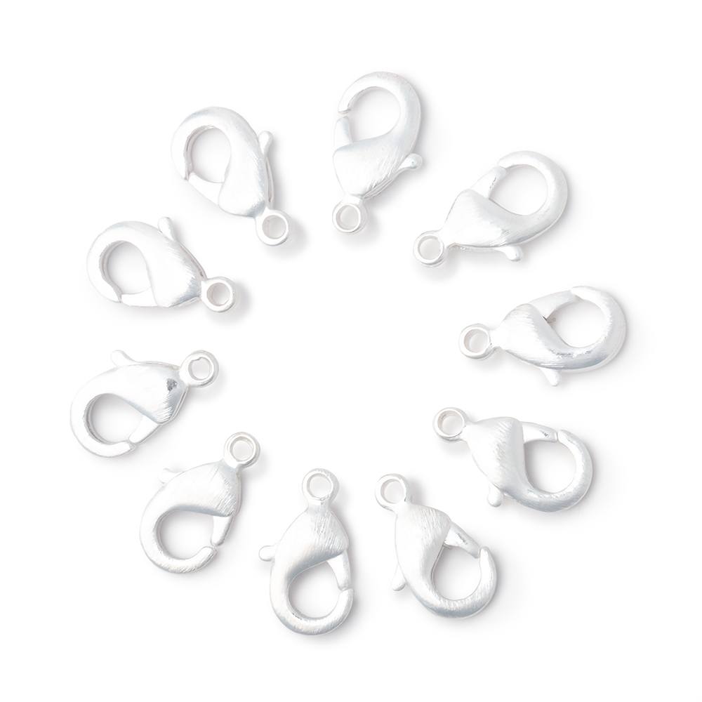 12mm Brushed Lobster Clasps - Set of 10 - AtlantaFindingsCompany