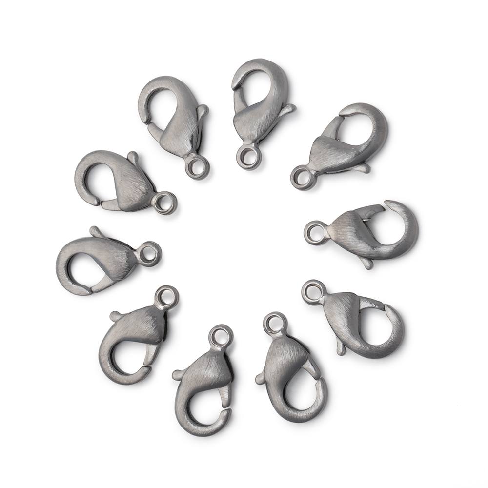 12mm Brushed Lobster Clasps - Set of 10 - AtlantaFindingsCompany