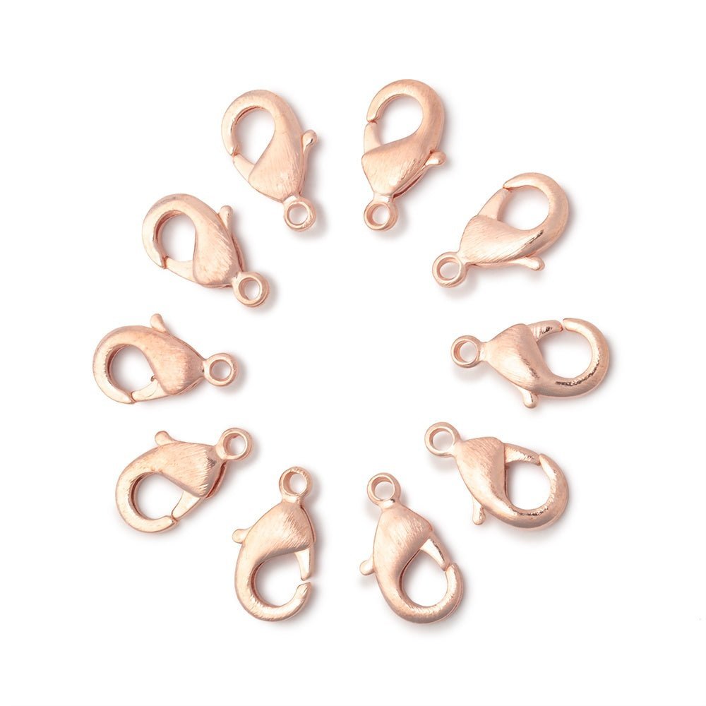 12mm Brushed Lobster Clasps - Set of 10 - AtlantaFindingsCompany