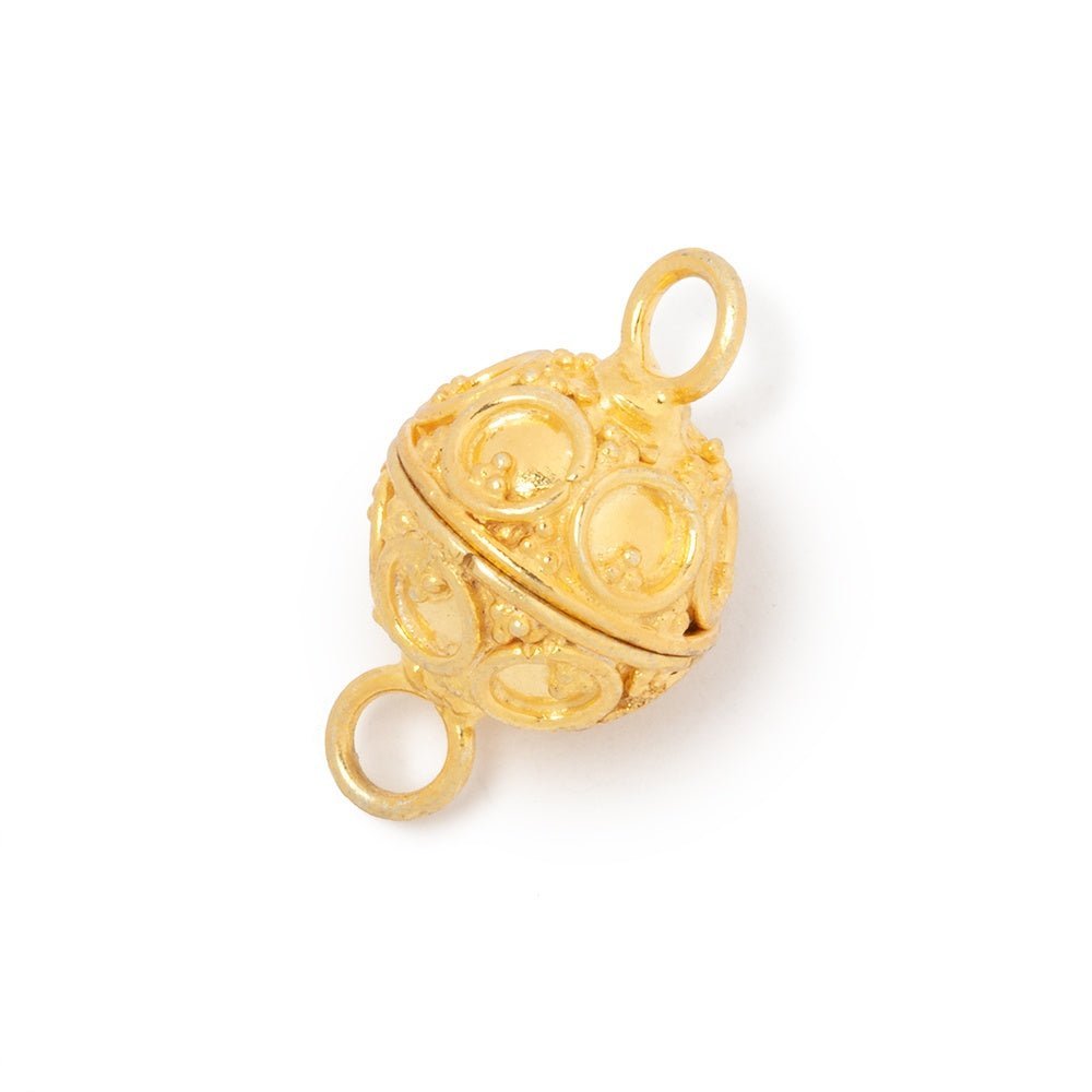 12mm Sterling Silver Magnetic Clasp with Circle & Miligrain Design - Jewelry Findings - AtlantaFindingsCompany