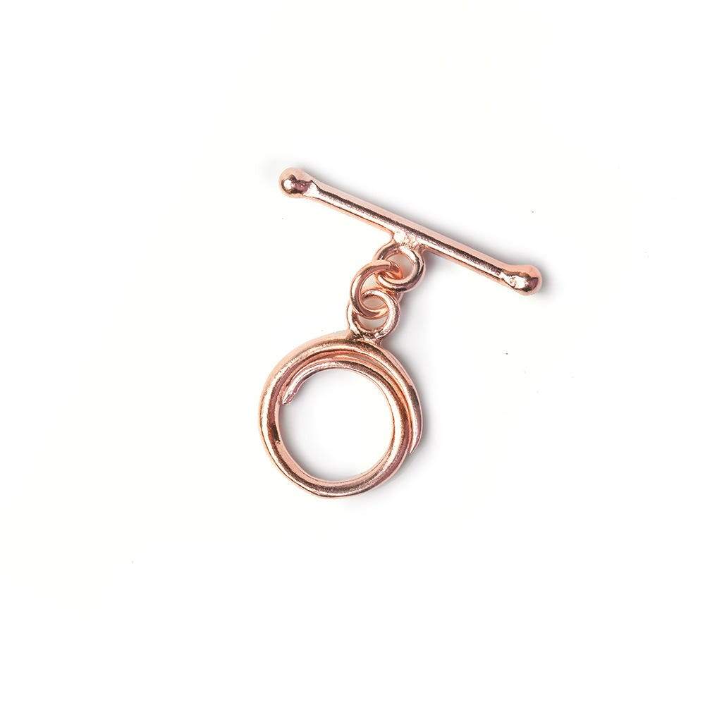 12mm Rose Gold Sterling Silver Swirl Toggle Clasp (1 Piece) - AtlantaFindingsCompany