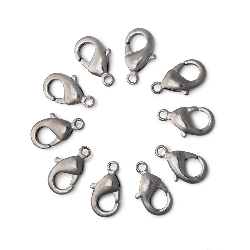 12mm Shiny Lobster Clasps - Pack of 10 - AtlantaFindingsCompany