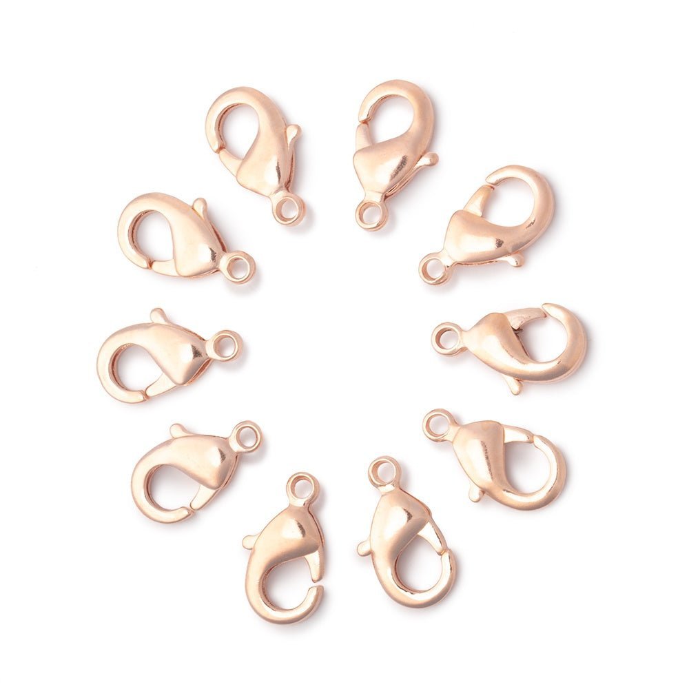 12mm Shiny Lobster Clasps - Pack of 10 - AtlantaFindingsCompany